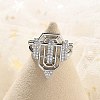 Brass Micro Pave Clear Cubic Zirconia Open Cuff Rings for Women Men KK-B124-12P-2