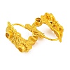 Flower Brass Earring Hooks with Round Tray KK-G502-24G-2