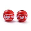 Painted Natural Wood Beads WOOD-A019-02-1