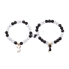 2Pcs Cat Eye Beaded Bracelets BJEW-TA00566-2