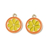 Light Gold Tone Alloy Enamel Pendants ENAM-F145-02G-02-2