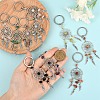 10Pcs Alloy Natural & Synthetic Mixed Stone Feather Keychains KEYC-YW00208-3