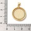 Flat Round with Heart Brass Micro Pave Cubic Zirconia Pendants KK-K385-59G-4