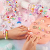 Flower & Shell & Watermelon & Rabbit Plastic Cuff & Adjustable Ring & Pendant Necklace & Stretch Bracelets SJEW-TA0001-02-5