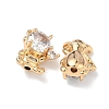 Brass Micro Pave Clear Cubic Zirconia Beads KK-B172-15G-2