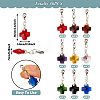  36Pcs 9 Colors Cross Glass Pendant Decoration HJEW-TA0001-08-3