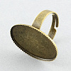 Brass Pad Ring Settings MAK-S027-25x18-JY003AB-1