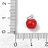 Teachers' Day Fine Silver Red Enamel Fruit Charms STER-F060-01S-03-3