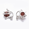 Synthetic Goldstone Kitten Pendants G-J386-C13-2