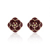 Brass Flower Stud Earrings EJEW-A121-20G-2