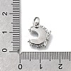 Brass Micro Pave Clear Cubic Zirconia with Glass Charms KK-G525-06P-03-3