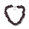 Natural Garnet Beaded Necklaces and Bracelets X-SJEW-Q034-02-2
