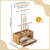 3-Tier Iron T Bar Jewelry Dispaly Tower Stands with 3 Wooden Drawers ODIS-WH0038-322-2