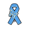 Awareness Ribbon with Butterfly Enamel Pins JEWB-C048-03A-EB-1