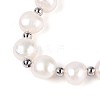 Adjustable Natural Pearl with Brass Chain Slider Bracelets for Women Girl BJEW-T022-16A-3