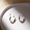 SHEGRACE Rhodium Plated 925 Sterling Silver Hoop Earrings JE903A-2