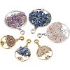 ARRICRAFT 24Pcs 6 Styles Natural Mixed Gemstone European Dangle Charms PALLOY-AR0001-36-1