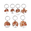 Natural Carnelian Chip & Alloy Tree of Life Pendant Keychain KEYC-JKC00648-04-1
