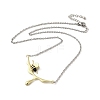 Brass Enamel Pendant Necklace for Women NJEW-A018-01-2
