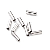 Anti-Tarnish Rhodium Plated 925 Sterling Silver Spacer Tube Beads STER-Z006-02B-P-2