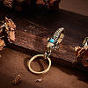 Elephant Brass Synthetic Turquoise Lobster Claw Clasps KK-WH20002-20C-4