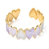 304 Stainless Steel Enamel Heart Open Cuff Bangles for Women SA-CBA1A30-01B-G-4