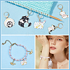 Cat & Paw Print Alloy Enamel Pendant Stitch Markers HJEW-AB00352-5