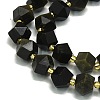 Natural Golden Sheen Obsidian Beads Strands G-I376-A51-01-3