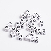 White Cube Letter Acrylic Beads X-PL37C9308-Q-2