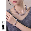 Glass Pearl Round Beaded Necklaces & Bracelets Sets for Women WGE4CCE-03-2