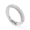 Adjustable Brass Micro Pave Cubic Zirconia Cuff Rings RJEW-L098-007-P-3