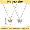 ANATTASOUL 2Pcs 2 Colors Crystal Rhinestone Butterfly Pendant Necklaces Set with Alloy Dapped Chains for Women NJEW-AN0001-67-2