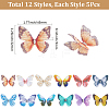 60Pcs 12 Styles 3D Gauze Butterfly Ornament Accessories FIND-SP0020-64D-2