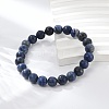 Natural Sodalite Beaded Stretch Bracelets X-BJEW-F203-05-5