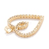 Brass Micro Pave Clear Cubic Zirconia Beads Pendant ZIRC-M114-17G-3