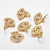 CZ Brass Micro Pave Cubic Zirconia Evil Eye Charms ZIRC-L018-10G-1