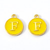 Golden Plated Alloy Enamel Charms X-ENAM-S118-09F-2