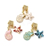 Brass Micro Pave Clear Cubic Zirconia Pendants CU-CBA4231-10G-1