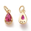 Brass Micro Pave Clear Cubic Zirconia Charms KK-F820-15A-G-2