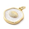 Ocean Theme Brass Enamel Pendants KK-Q029-01J-G-3
