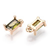 Brass Cubic Zirconia Charms X1-KK-S350-367F-2