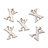 Tarnish Resistant 304 Stainless Steel Alphabet Charms STAS-H122-X-P-2