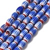 Handmade Millefiori Glass Oval Beads Strands LK-Z001-02A-06-1