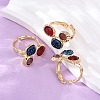 Natural Amethyst/Dyed Jade/Sodalite/Korean Jade/Rose Quartz/Agate Germ Cuff Rings RJEW-M076-05G-2
