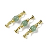 Natural Green Aventurine with Brass Fold Over Clasps G-G141-03G-10-1