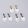 Shell Dangle Stud Earrings EJEW-F230-32-1