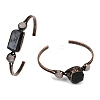 Natural Tourmaline & Quartz Crystal Cuff Bangles G-B149-16R-04-4