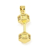 Barbell Rack Plating Brass Micro Pave Clear Cubic Zirconia Pendants KK-Z053-08G-1