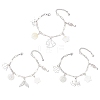 3Pcs Ocean Theme 304 Stainless Steel Charm Bracelets BJEW-JB12218-2