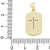 Religion Cross Brass Micro Pave Clear Cubic Zirconia Pendants CU-CBA83A6-03H-G-4